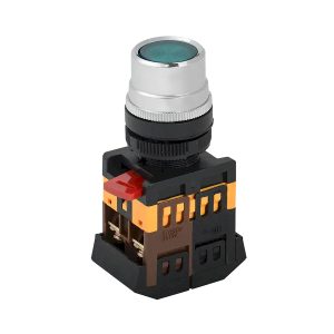 Кнопка ABLF-22 зелена d22мм неон/240В 1з+1р "IEK"