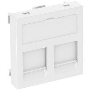 Інформ. панель 45х45, 2 RJ45 (Keystone; R&M cat.6A), пуста / біла