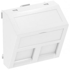 Інформ. панель кутова 45х45, 2 RJ45 (AMP SL Series, Brand-Rex, Nexans), пуста / біла