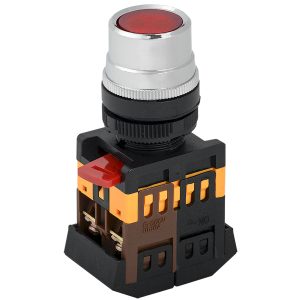 Кнопка ABLFP-22 червоний d22мм неон/240В 1з+1р "ІЕК"