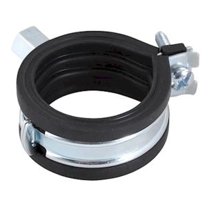 Хомут трубний 20-23мм, з гайкою М8, оцинкована сталь, з гумовим ущільнювачем