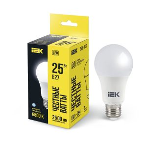 Лампа ЛЕД класична 25W 6500K 2500Lm Е27 A80 230V (2 роки) IEK