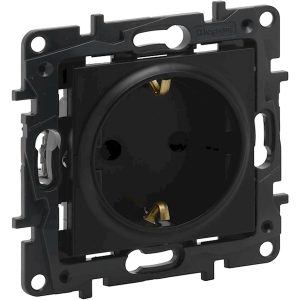 Розетка силова 2К+З 16А, 250 В гвинтові клеми NILOE STEP чорний