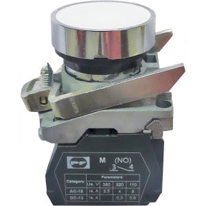 Вимикач кнопковий металевий FP4-BA11 1NO (білий)