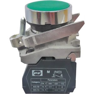 Вимикач кнопковий металевий FP4-BA31 1NO (зелений)