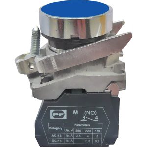 Вимикач кнопковий металевий FP4-BA61 1NO (блакитний)