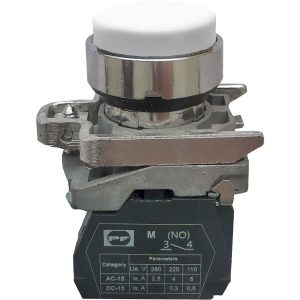 Вимикач кнопковий металевий FP4-BL11 1NO (білий)