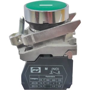 Вимикач кнопковий металевий FP4-BA3311 1NO (I, зелений)