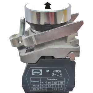 Вимикач кнопковий металевий FP4-BA3341 1NО (чорна стрілка вгору, білий)