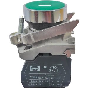 Вимикач кнопковий металевий FP4-BA3361 1NО (II, зелений)