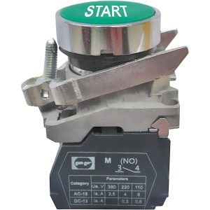 Вимикач кнопковий металевий FP4-BA4331 1NО (START, зелений)
