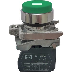 Вимикач кнопковий металевий FP4-BL3361 1NО (II, зелений)