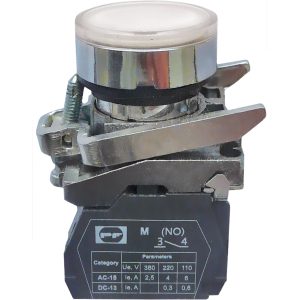 Вимикач кнопковий металевий FP4-BW3161230 1NO (білий)