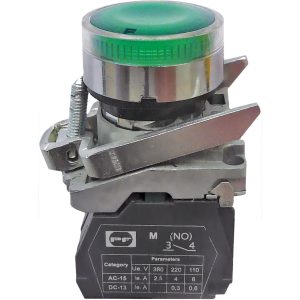 Вимикач кнопковий металевий FP4-BW3361230 1NO (зелений)