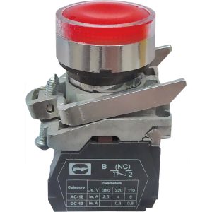 Вимикач кнопковий металевий FP4-BW3461230 1NC (червоний)
