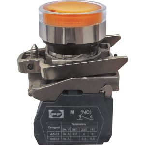 Вимикач кнопковий металевий FP4-BW3561230 1NO (жовтий)