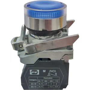 Вимикач кнопковий металевий FP4-BW3661230 1NO (блакитний)