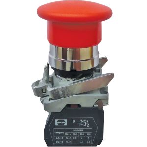 Вимикач кнопковий металевий FP4-BC42 1NC (червоний)