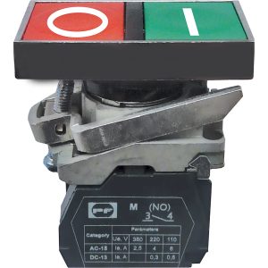 Вимикач кнопковий металевий FP4-BL8325 1NO 1NC (зел-красн)