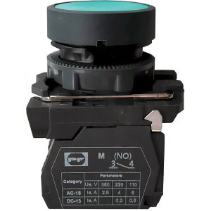 Кнопка пластиковая без фиксации FP5-AA31 1НО (зеленая)