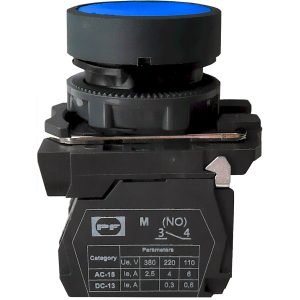 Кнопка пластиковая без фиксации FP5-AA61 1НО (голубая)