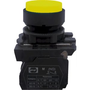 Вимикач кнопковий пластиковий FP5-AL51 1NO (жовтий)