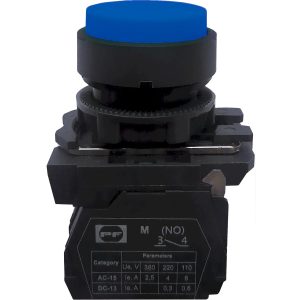 Вимикач кнопковий пластиковий FP5-AL61 1NO (блакитний)