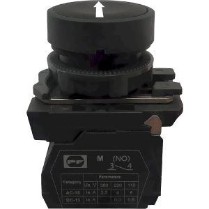 Кнопка пластиковая без фиксации FP5-AA3351 1НО (белая стрелка вверх, черный)