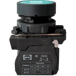 Кнопка пластиковая без фиксации FP5-AA3361 1НО (II, зеленый)
