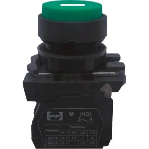 Вимикач кнопковий пластиковий FP5-AL3311 1NO (I, зелений)