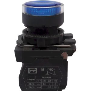 Кнопка пластиковая без фиксации FP5-AW3661230 1НО (голубая)