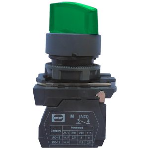 Кнопка пластиковая без фиксации FP5-AK3365230 2НО (зеленая)