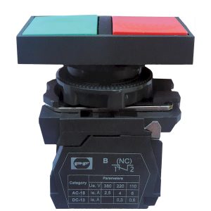 Вимикач кнопковий платиковий FP5-AW8325230 1NO 1NC (зел-красн)