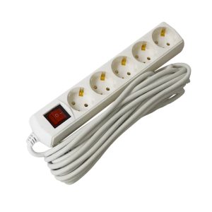 Подовжувач 5гн 7м З/К 2P+PE 3х1мм2 10А/250В "UEC"