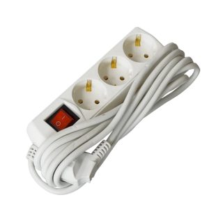 Подовжувач 3гн 3м З/К 2P+PE 3х1мм2 10А/250В з вим. "UEC"