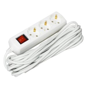 Подовжувач 3гн 7м З/К 2P+PE 3х1мм2 10А/250В з вим. "UEC"