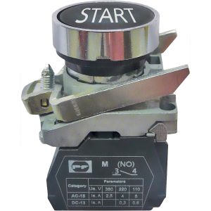 Вимикач кнопковий металевий FP4-BA4351 1NО (START, чорний)