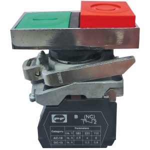 Вимикач кнопковий металевий FP4-BW8425024 1NO 1NC (зел-червон)