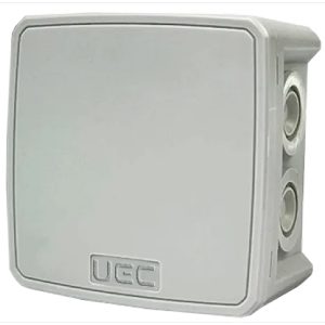 Коробка розподільча 100х100х50 IP65 зовнішня пласт. скоби сіра "UEC"