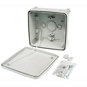 Коробка розподільча 100х100х50 IP66 зовнішня пласт. б/отв. ск.сір "UEC"