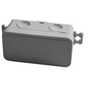 Коробка розподільча 78х36х34 IP54 зовнішня пласт.б/отв. сіра "UEC"