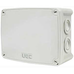 Коробка розподільча 146х105х65 IP66 зовнішня пласт. скоб. сіра "UEC"