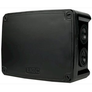 Коробка розподільча 146х105х65 IP66 зовнішня пласт. скоб. чорн "UEC"