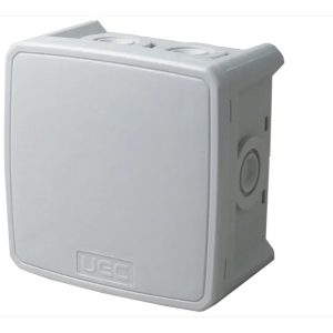 Коробка розподільча 75х75х48 IP65 зовнішня пласт. скоби сіра "UEC"