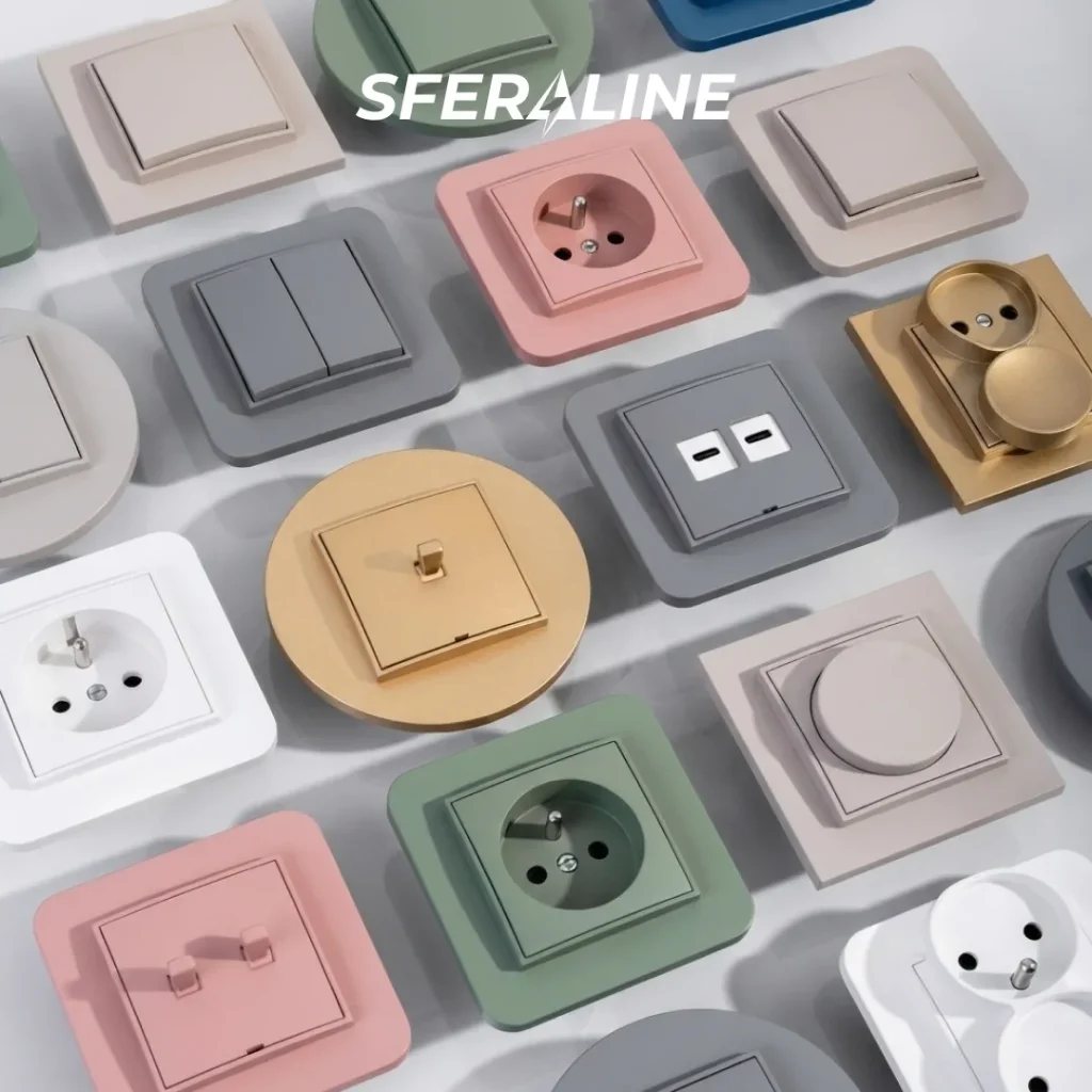 Современная электрофурнитура | Тренды и цветные рамки для розеток и выключателей