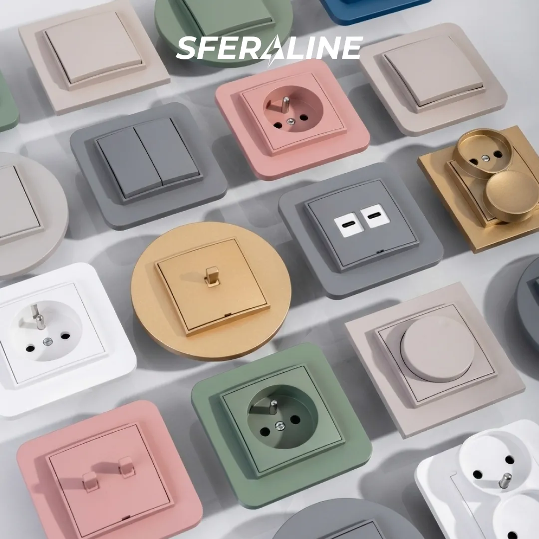 Современная электрофурнитура | Тренды и цветные рамки для розеток и выключателей