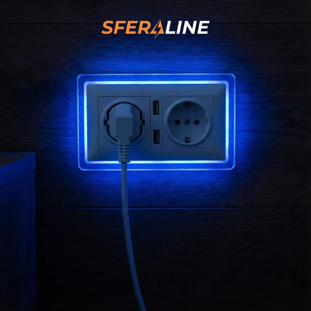 Как работает розетка с подсветкой | сколько потребляет электроэнергии
