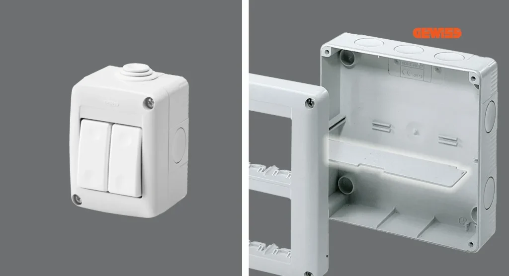 Настінні корпуси GEWISS для внутрішнього та зовнішнього монтажу
