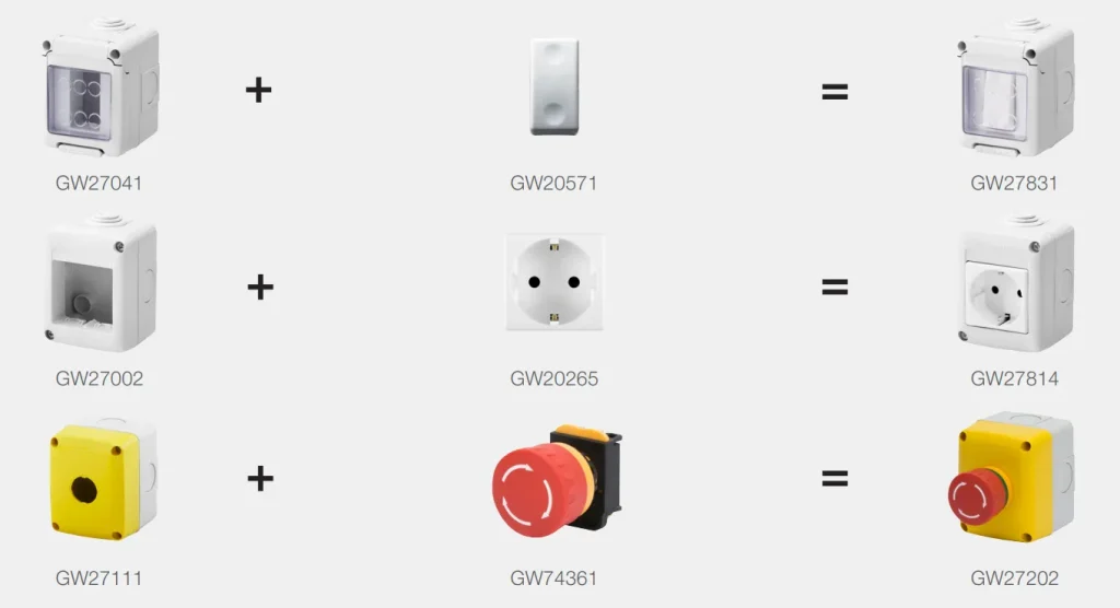 Настінні корпуси GEWISS для внутрішнього та зовнішнього монтажу