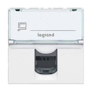 Розетка комп. RJ-45 кат.5е UTP внутр. 2-мод. біла MOSAIC